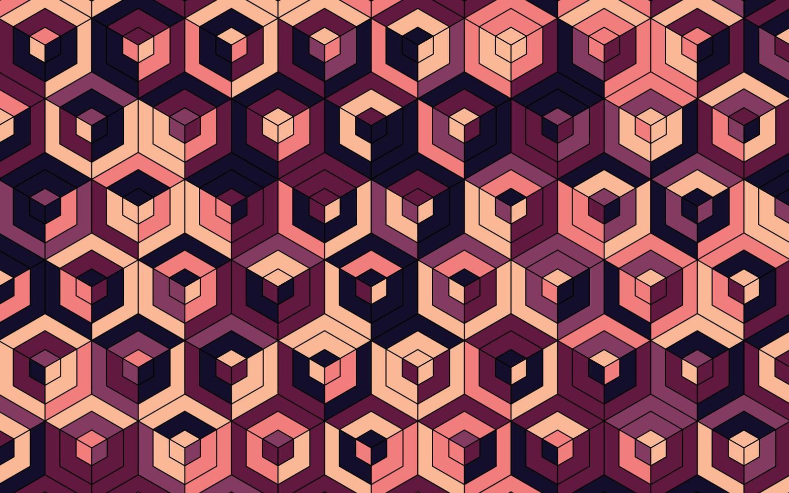 3D roter Block Hexagon Banner Hintergrund vektor