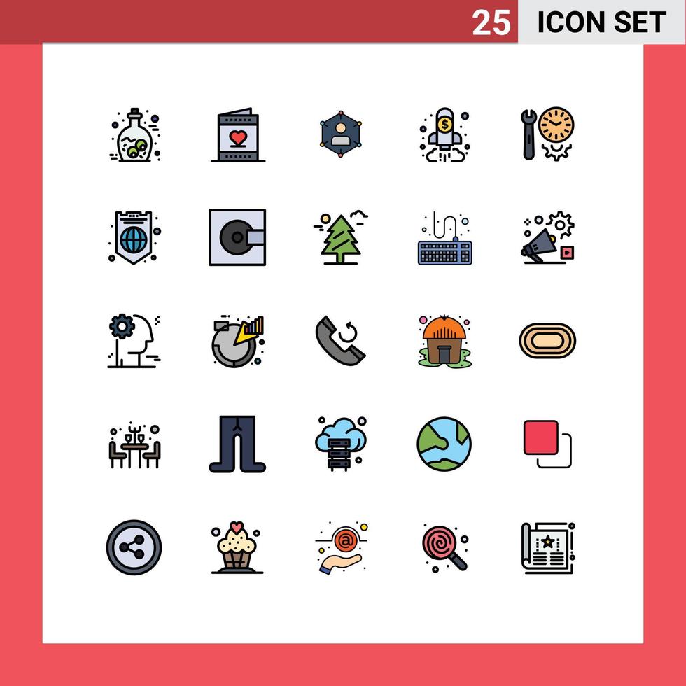 25 kreative Symbole, moderne Zeichen und Symbole der Geschäftsbenutzer-Einladung, soziale Menschen, editierbare Vektordesign-Elemente vektor