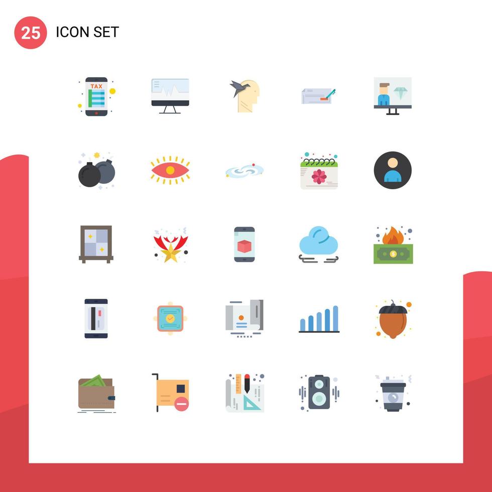 uppsättning av 25 modern ui ikoner symboler tecken för kodning finansiera fantasi företag Bank redigerbar vektor design element