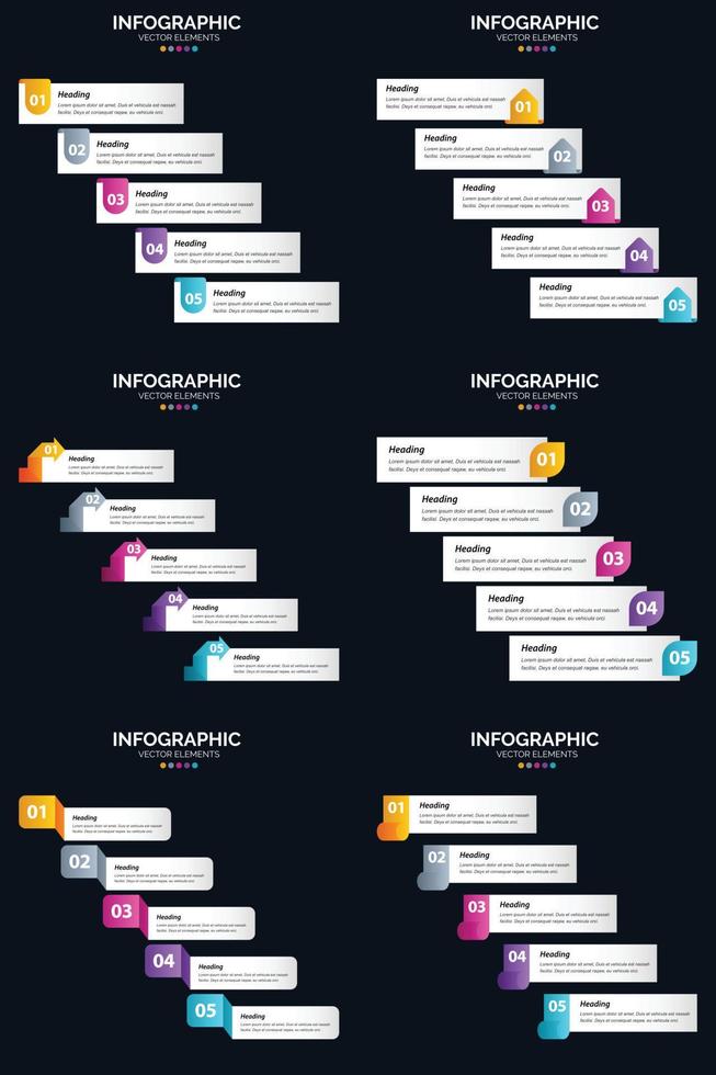 göra din presentation Mer engagerande med sex vektor infographics och tidslinjer