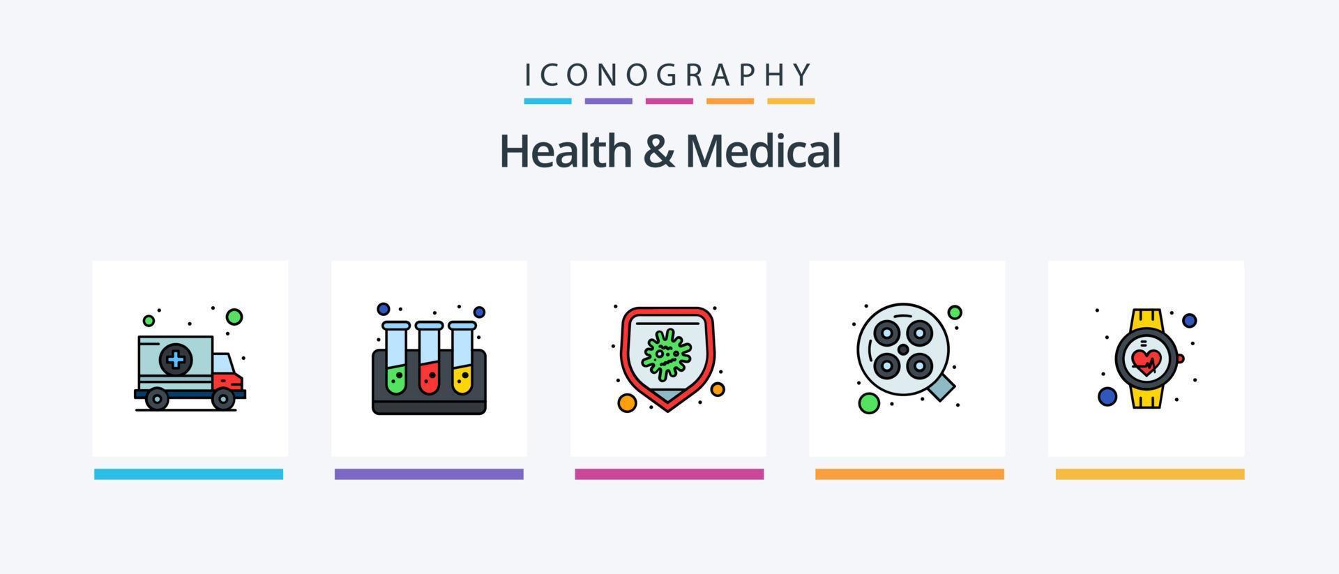 Gesundheit und medizinische Linie gefüllt 5 Icon Pack einschließlich Krankenakte. Krankenhaus Diagramm. Hilfe. Gesundheit. Bombe. kreatives Symboldesign vektor