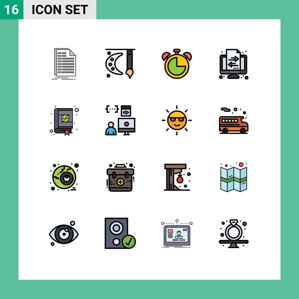 satz von 16 modernen ui symbolen symbole zeichen für transferfinanzierung malerei pinsel bankwesen bildung editierbare kreative vektordesignelemente vektor