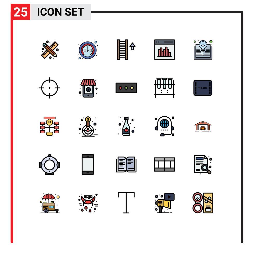 uppsättning av 25 modern ui ikoner symboler tecken för studie gränssnitt stege kommunikation app redigerbar vektor design element