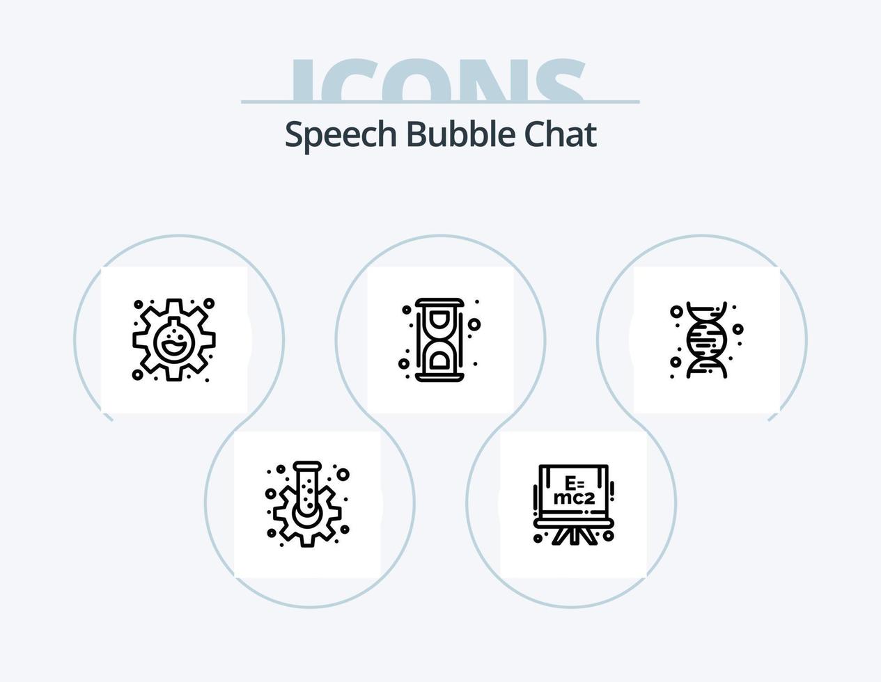 Chat-Line-Icon-Pack 5 Icon-Design. . Botschaft. vektor