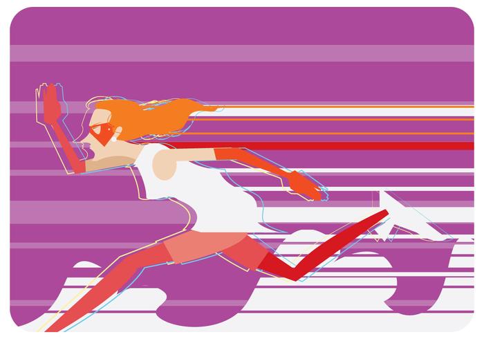super snabb löpare kvinnor vektor