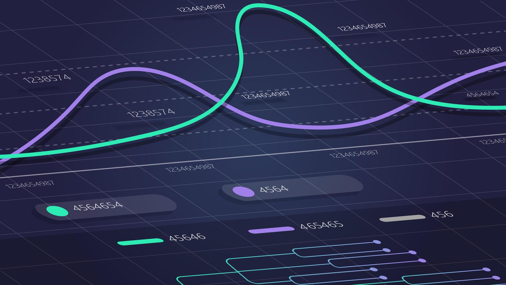 digitalt gränssnitt med linjär grafik, modern digital bakgrund för din kreativitet vektor