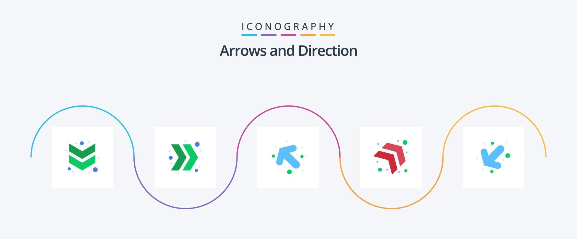 pil platt 5 ikon packa Inklusive . vänster. vänster. pil vektor