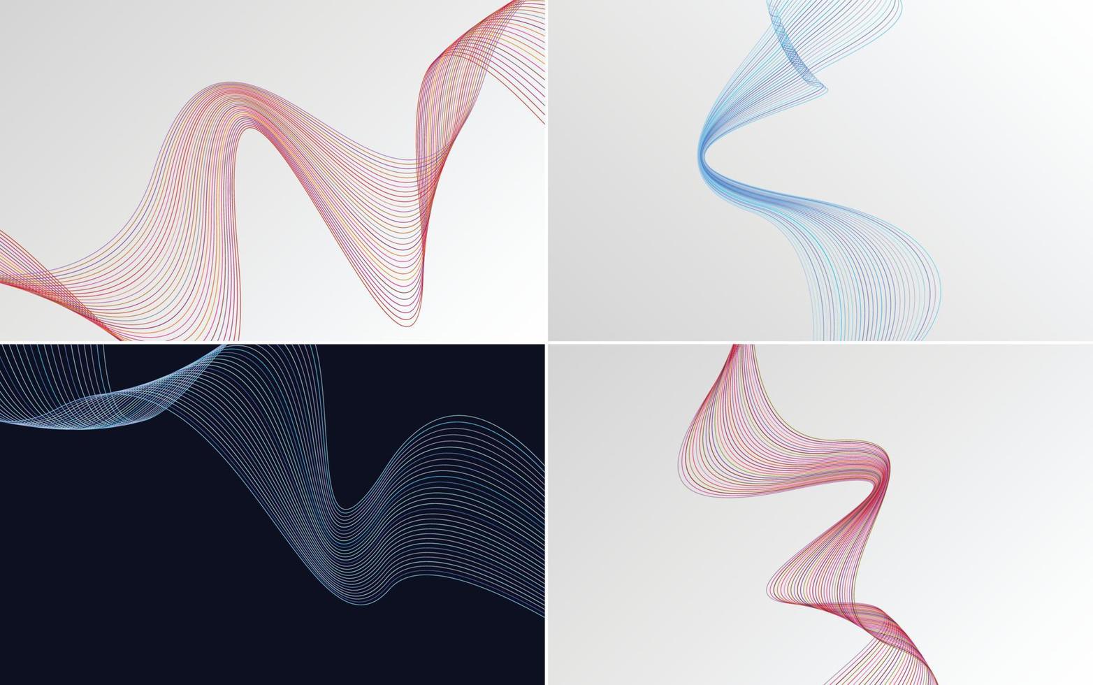 Wellenkurve abstrakte Vektorhintergründe für einen modernen und eleganten Look vektor