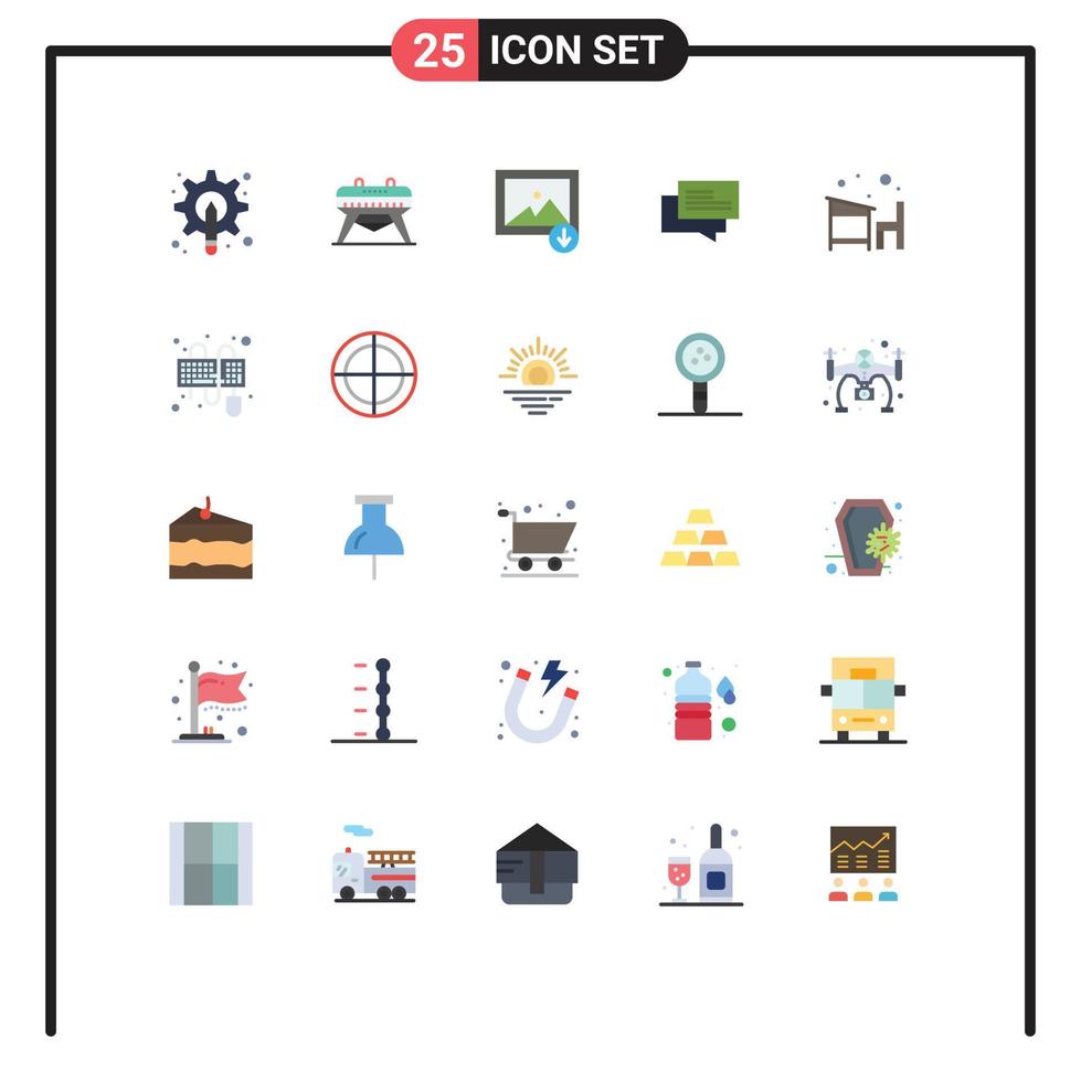 25 kreative Symbole moderne Zeichen und Symbole des Bildungsstuhls laden Barcodes editierbare Vektordesign-Elemente herunter vektor
