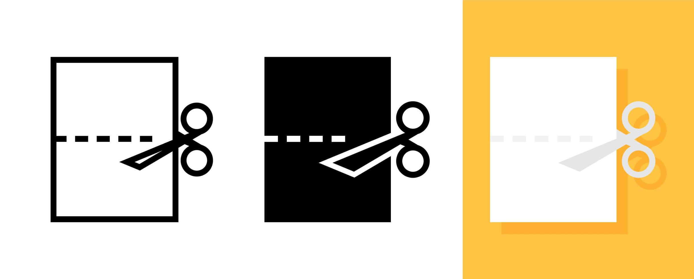 Papier und Schere Icon Set vektor