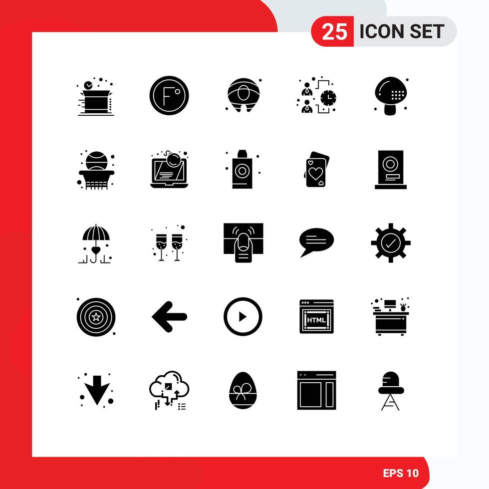 uppsättning av 25 modern ui ikoner symboler tecken för drycker arbete väder team företag redigerbar vektor design element