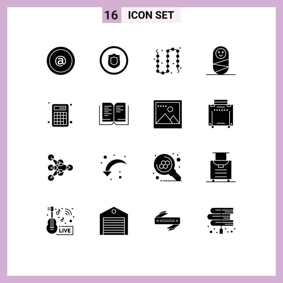 16 kreativ ikoner modern tecken och symboler av matematik bokföring kedja mänsklig lyx redigerbar vektor design element