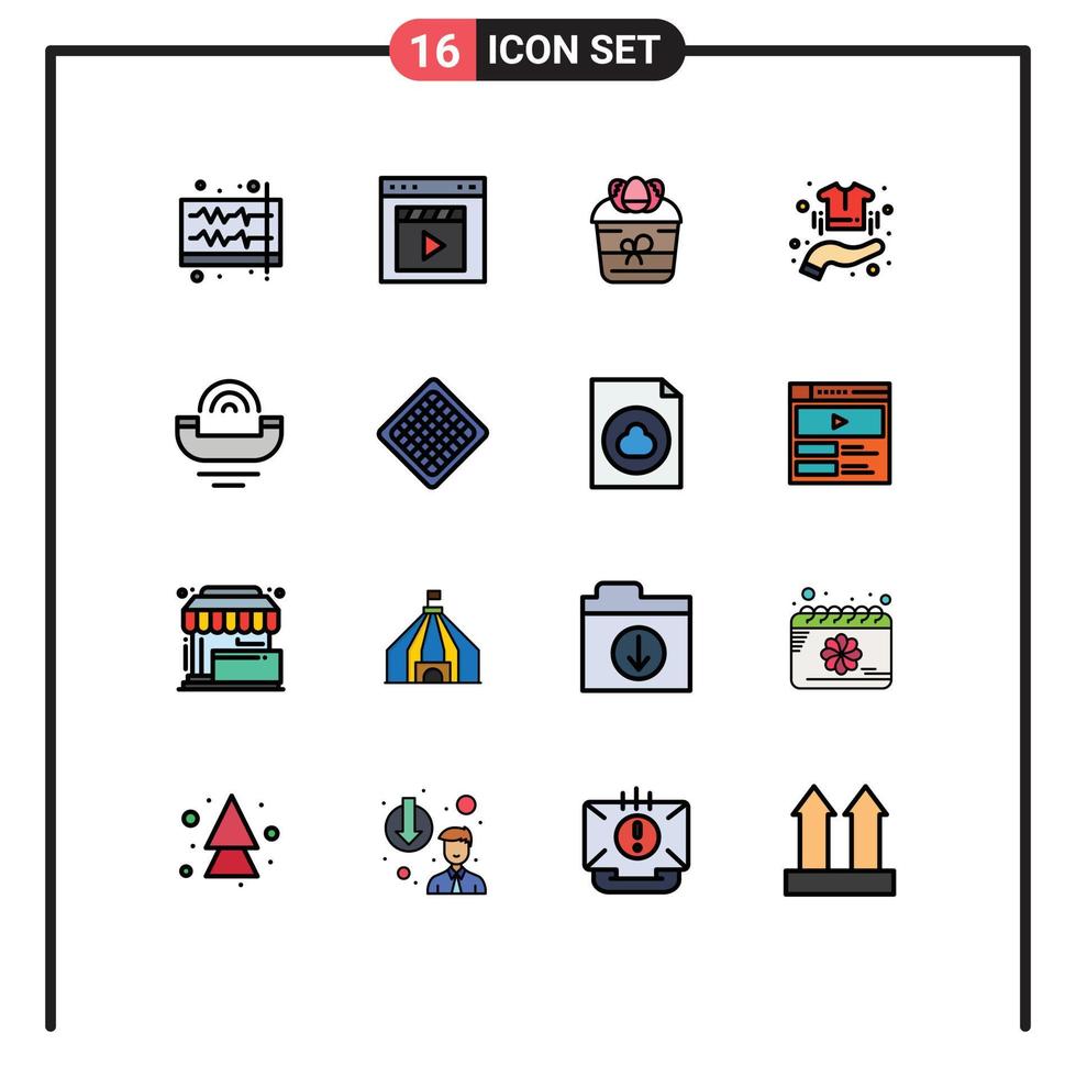 uppsättning av 16 modern ui ikoner symboler tecken för försäljning köpa gränssnitt växt påsk redigerbar kreativ vektor design element