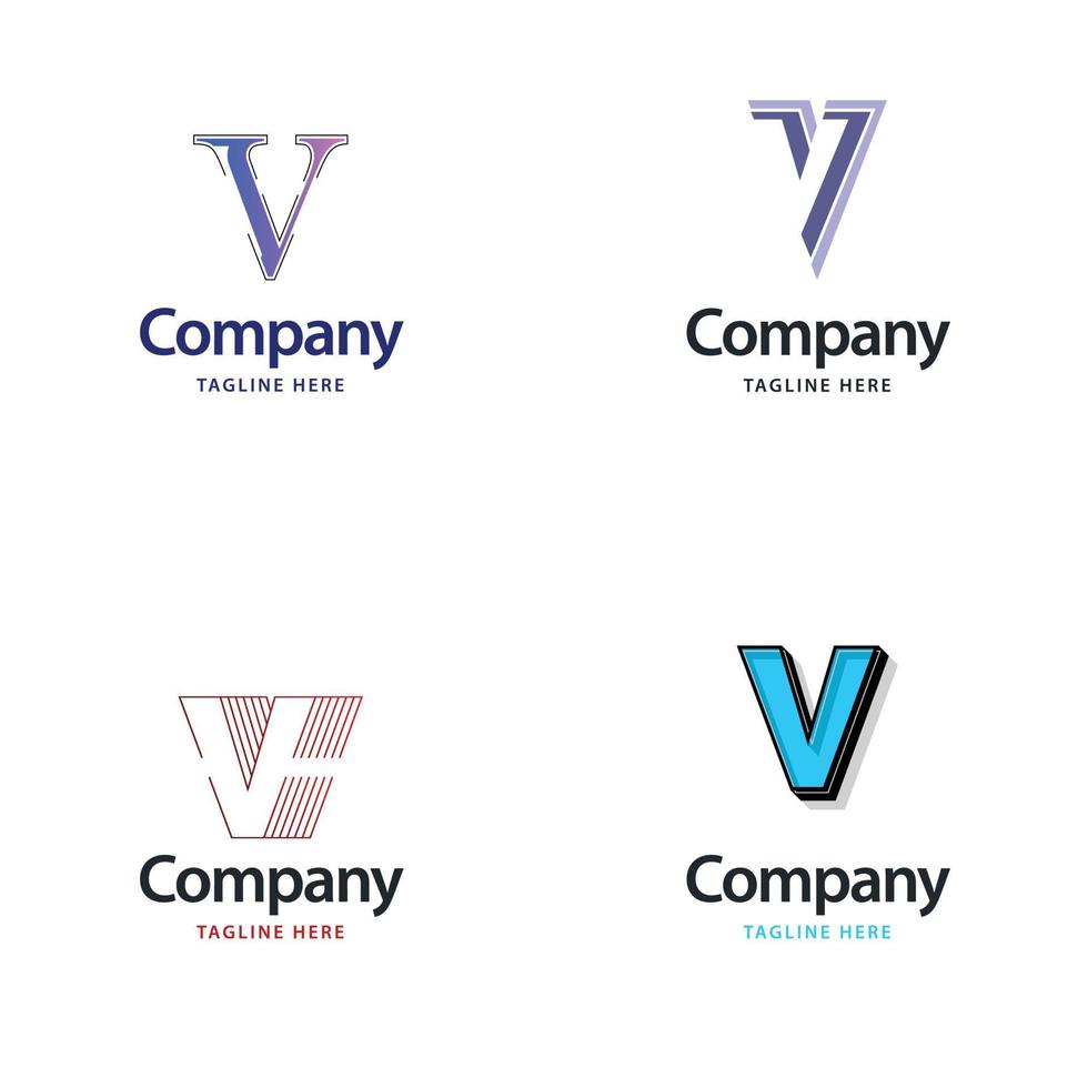 brev v stor logotyp packa design kreativ modern logotyper design för din företag vektor