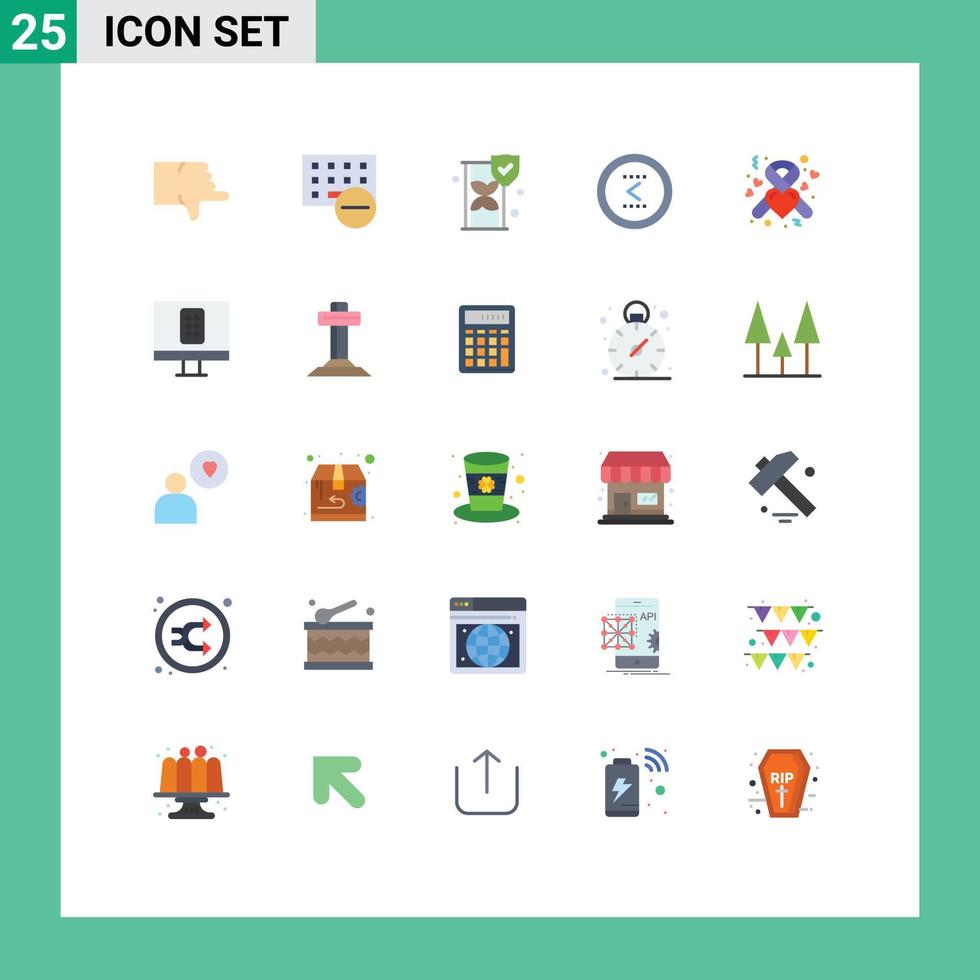 25 universell platt färger uppsättning för webb och mobil tillämpningar tidigare gränssnitt tangentbord cirkel skydda redigerbar vektor design element