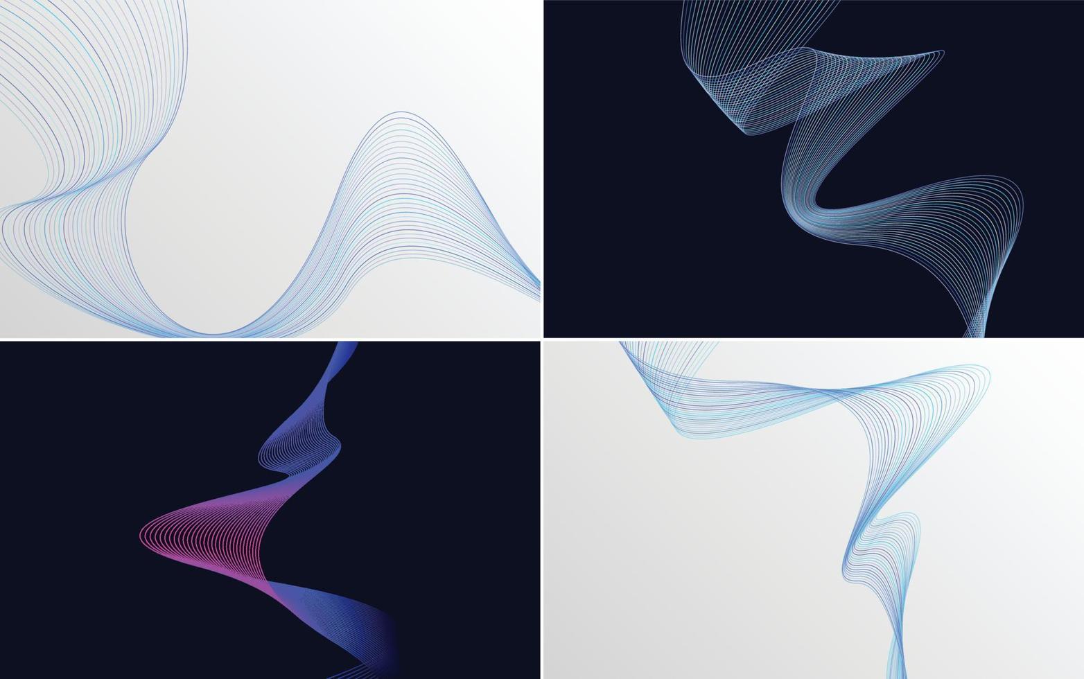 Verwenden Sie diese geometrischen Wellenmusterhintergründe, um einen modernen Look zu kreieren vektor
