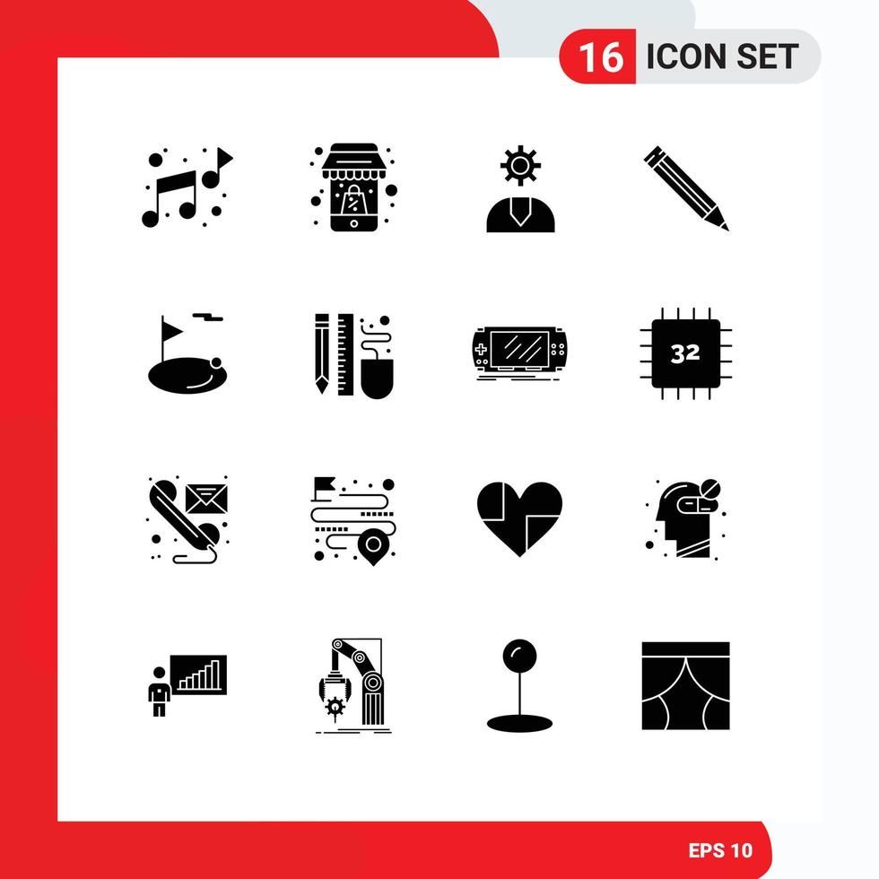 16 kreativ ikoner modern tecken och symboler av hål flagga kund skola utbildning redigerbar vektor design element