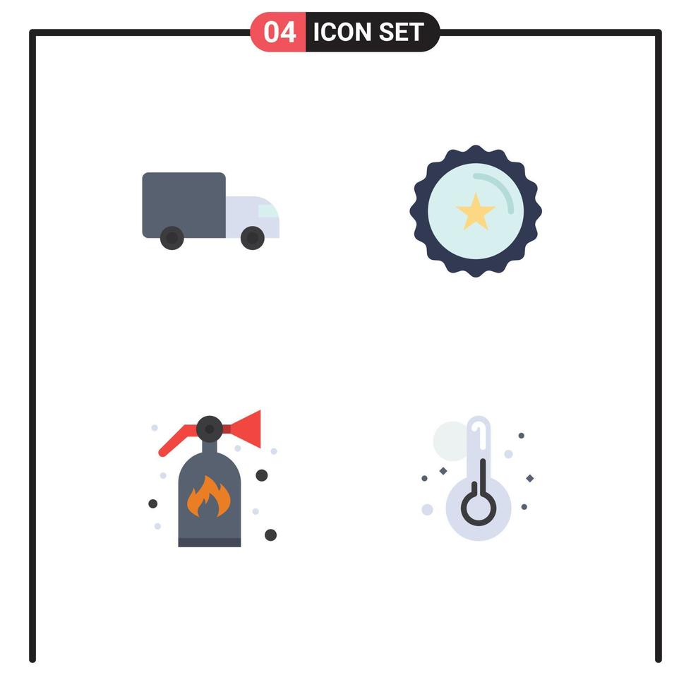 4 universell platt ikoner uppsättning för webb och mobil tillämpningar leverans brand lastbil e-handel sommar redigerbar vektor design element