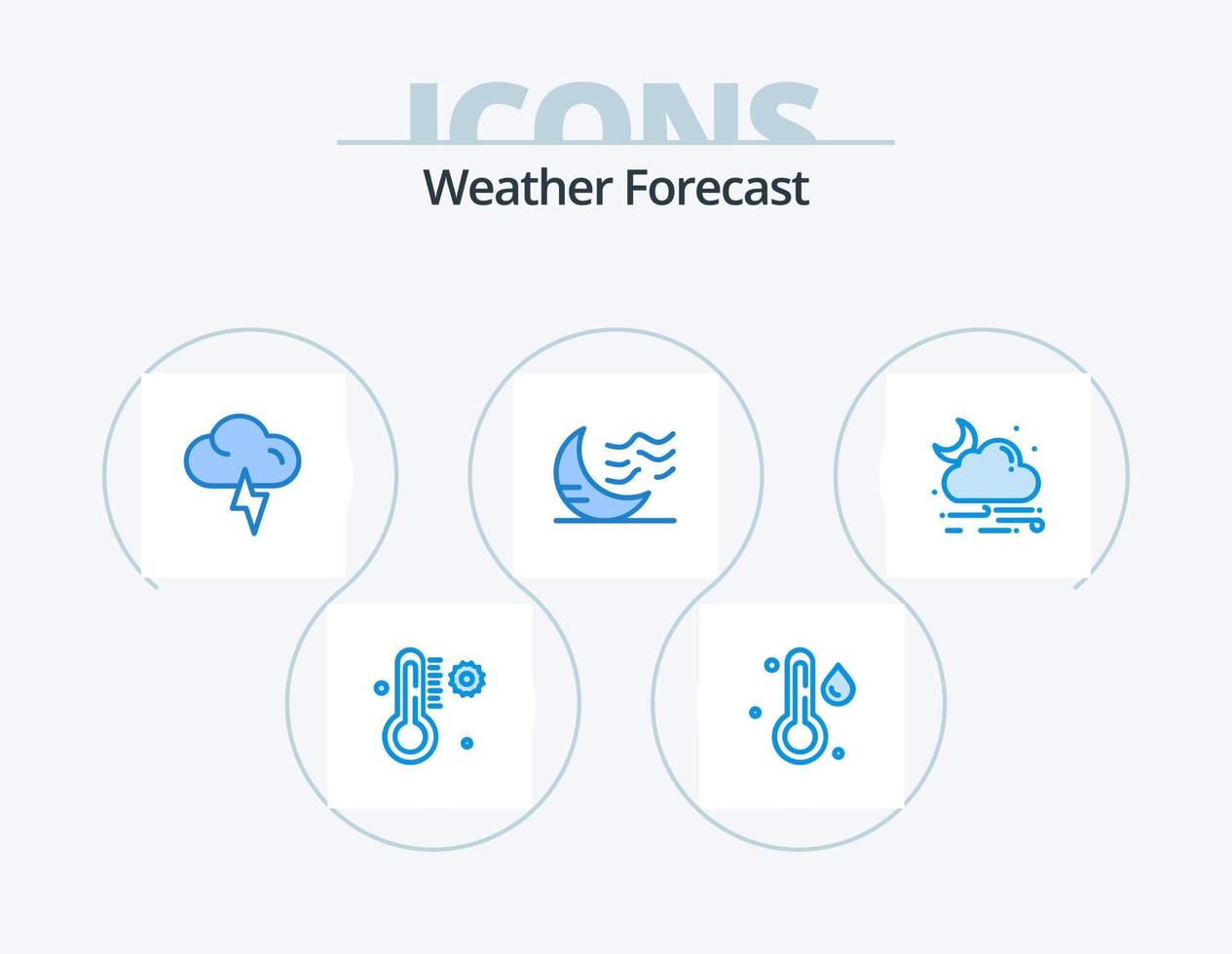 väder blå ikon packa 5 ikon design. väder. moln. väder. vind. sömn vektor