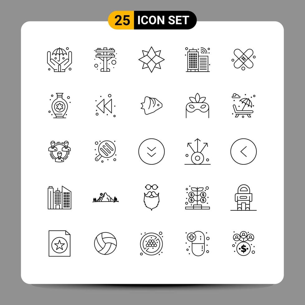 satz von 25 modernen ui symbolen symbole zeichen für hobbys putz winter medizin internet editierbare vektordesignelemente vektor