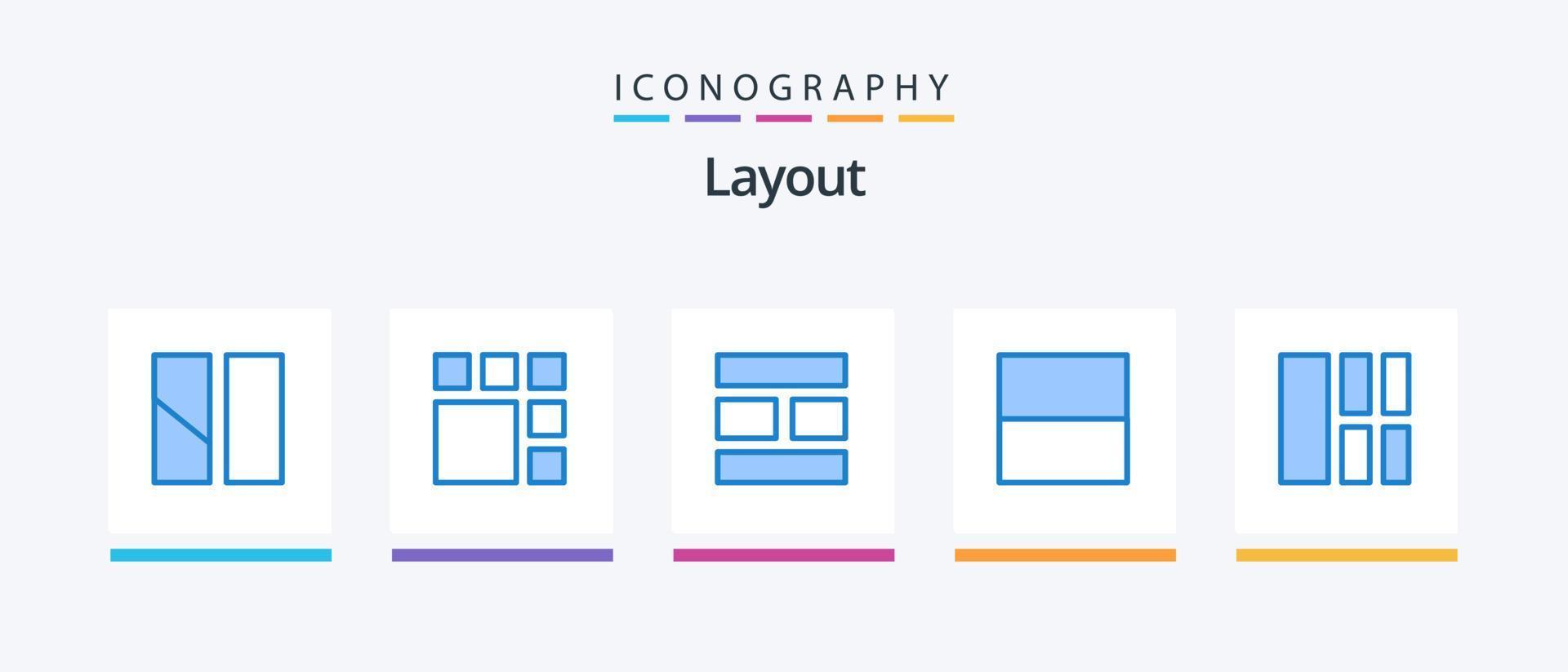 Layout Blue 5 Icon Pack inklusive . Netz. Layout. Bild. kreatives Symboldesign vektor