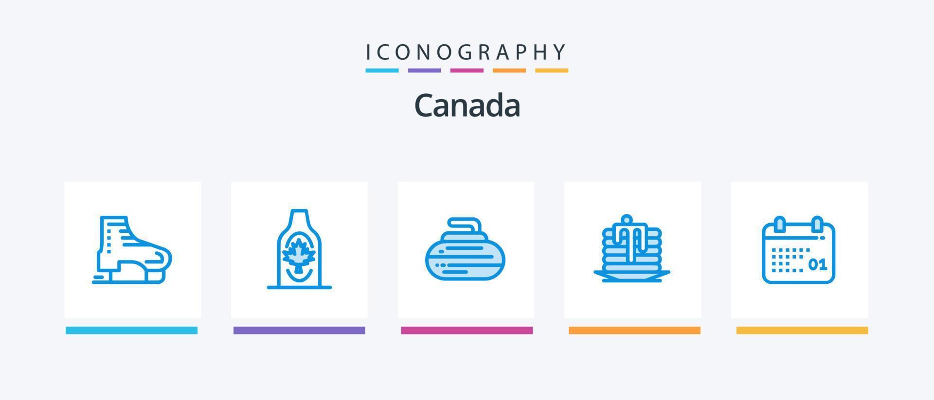kanada blå 5 ikon packa Inklusive Kanada. bröllop. blad. kaka. Utrustning. kreativ ikoner design vektor