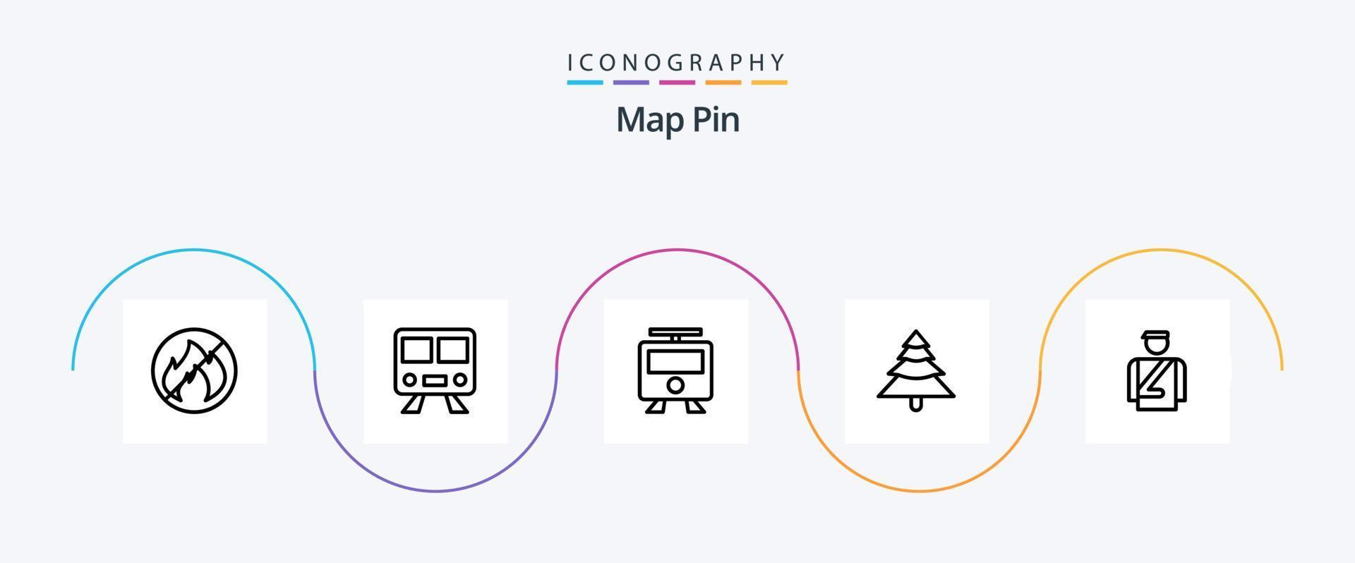 Map Pin Line 5 Icon Pack inklusive . Pflanze, Anlage. Mann vektor