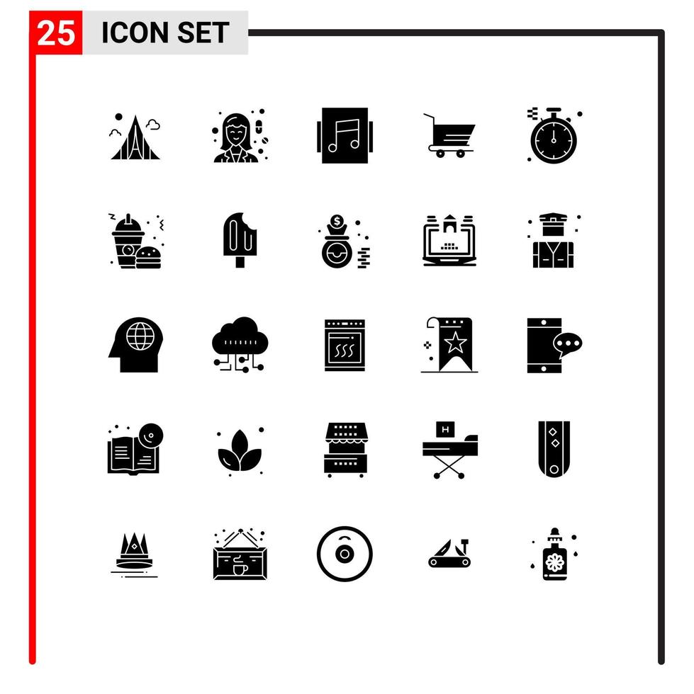 uppsättning av 25 modern ui ikoner symboler tecken för riktning vagn apotek beställa monter redigerbar vektor design element