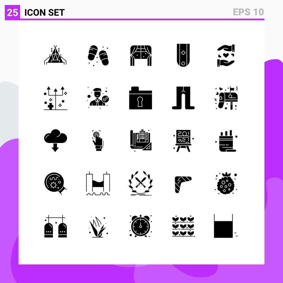 redigerbar vektor linje packa av 25 enkel fast glyfer av delning rang Hem ett insignier redigerbar vektor design element