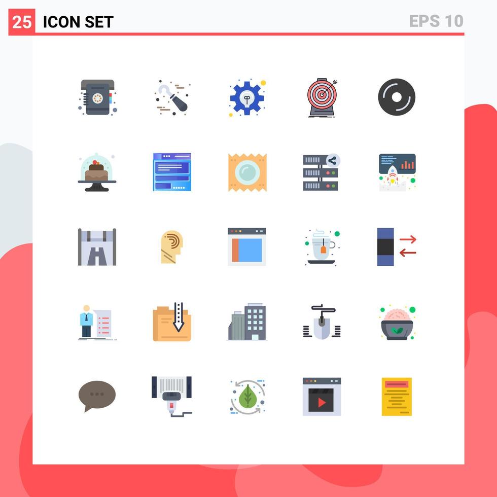 satz von 25 modernen ui symbolen symbole zeichen für cd ziel geschäftsziel ziel editierbare vektordesignelemente vektor
