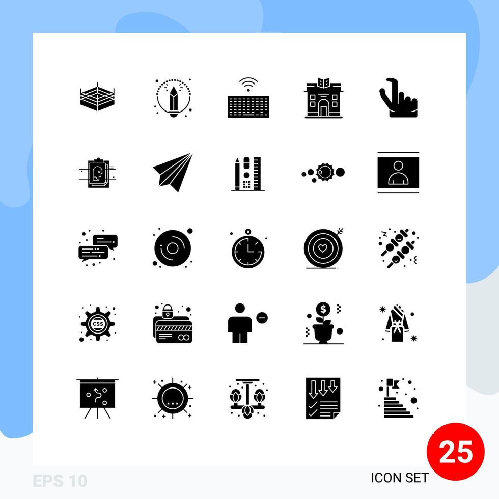 uppsättning av 25 modern ui ikoner symboler tecken för kort zoom nycklar nypa byggnad redigerbar vektor design element