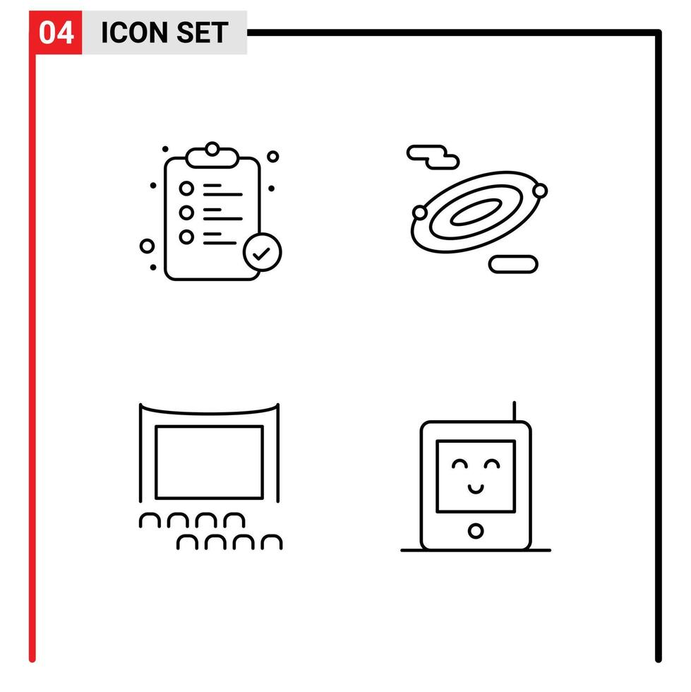 redigerbar vektor linje packa av 4 enkel fylld linje platt färger av sjukhus folkmassan Rapportera Plats bebis redigerbar vektor design element