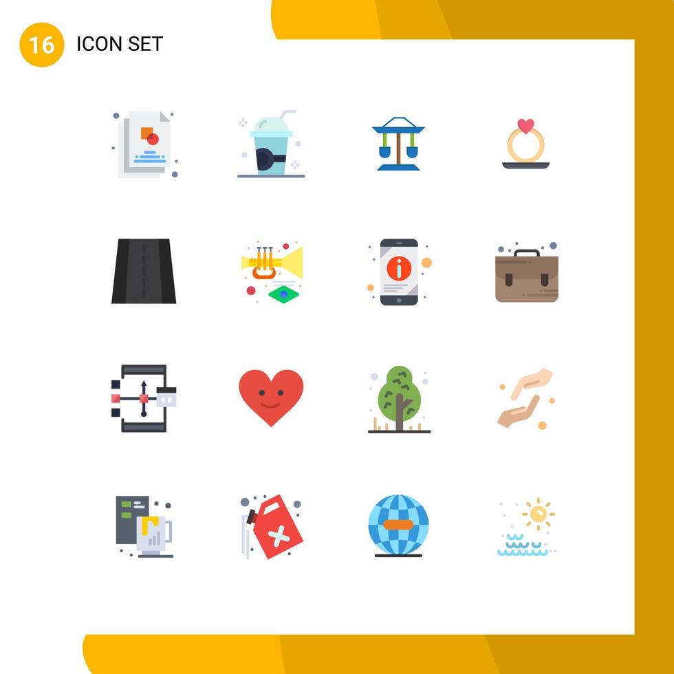 16 användare gränssnitt platt Färg packa av modern tecken och symboler av väg förslag sommar hjärta balans redigerbar packa av kreativ vektor design element