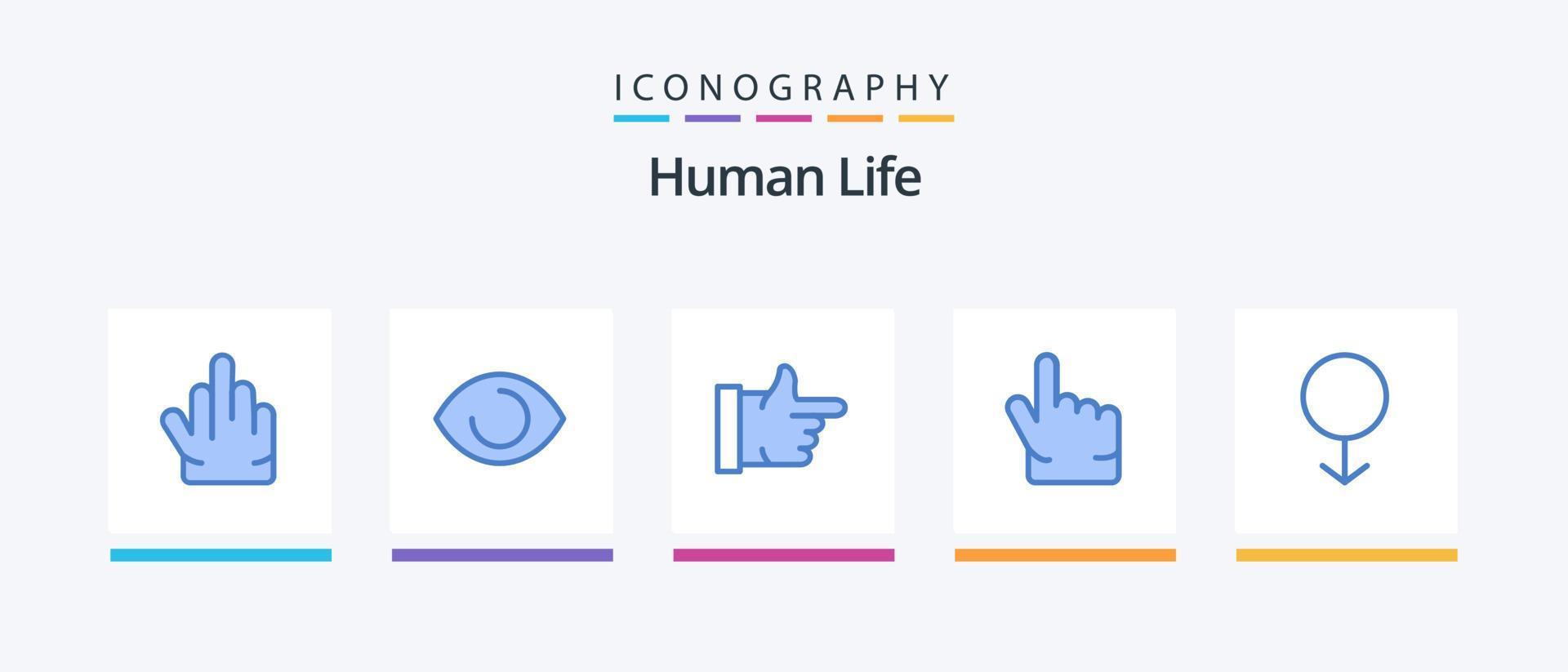 mänsklig blå 5 ikon packa Inklusive . man. tummen upp. manlig. hand. kreativ ikoner design vektor