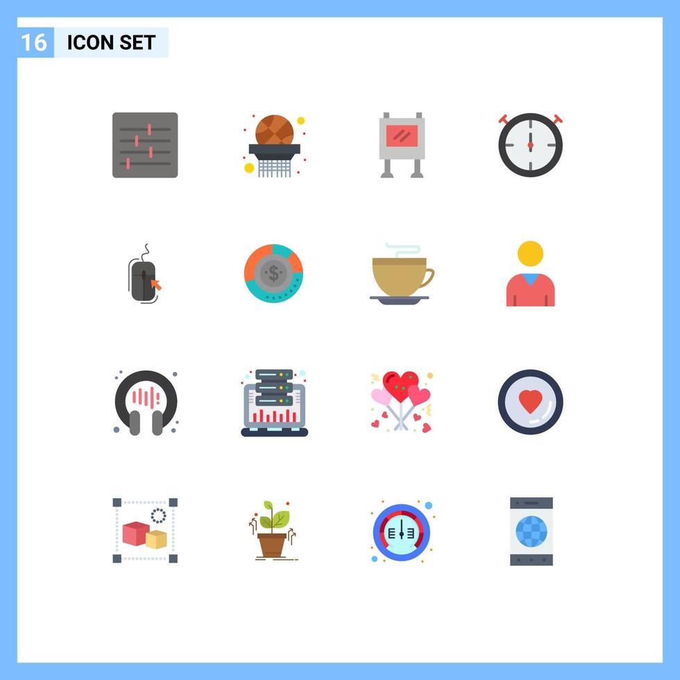 uppsättning av 16 modern ui ikoner symboler tecken för diagram uppkopplad anslagstavla internet mus redigerbar packa av kreativ vektor design element