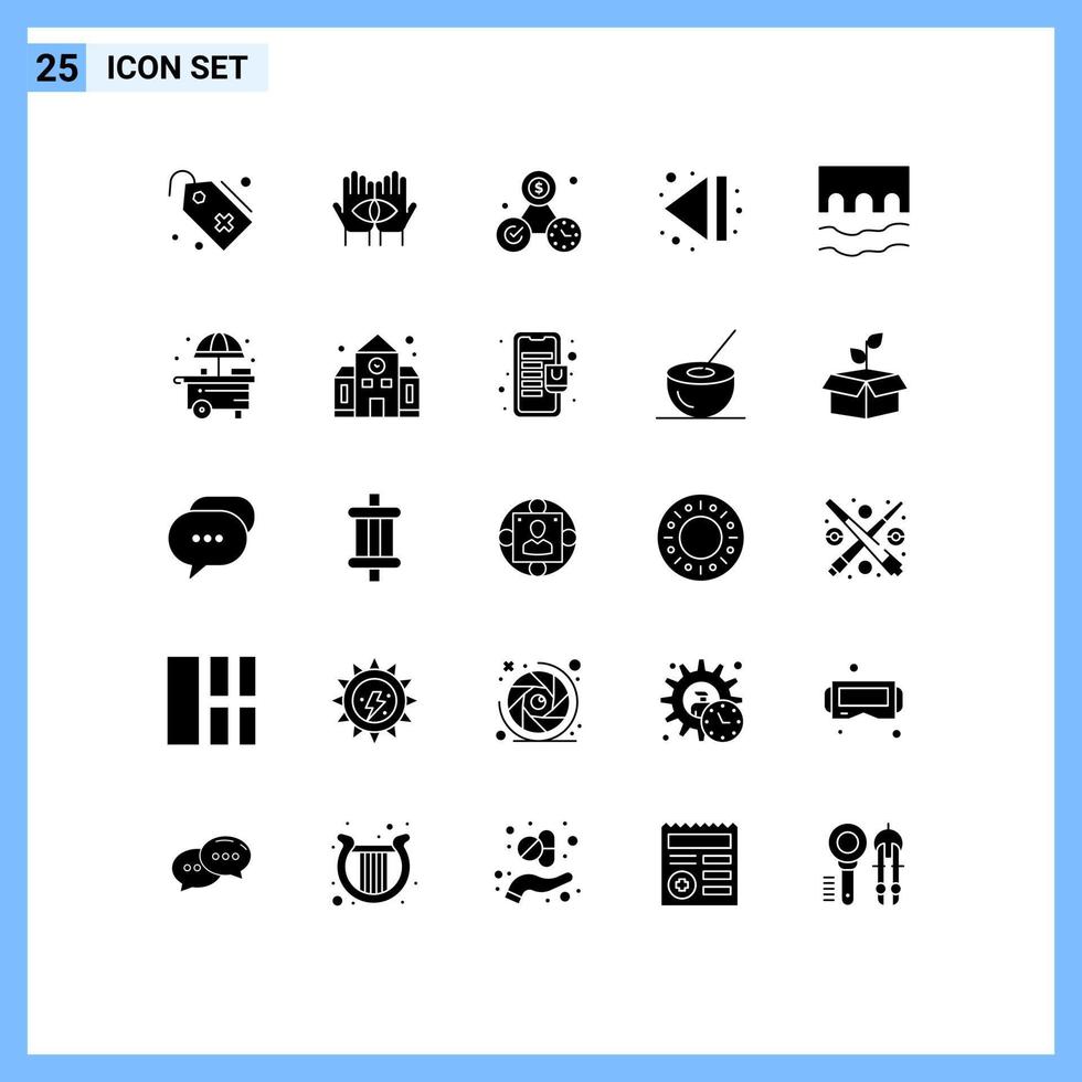 25 universell fast glyf tecken symboler av korsa multimedia ockult slutet fullkomlighet redigerbar vektor design element