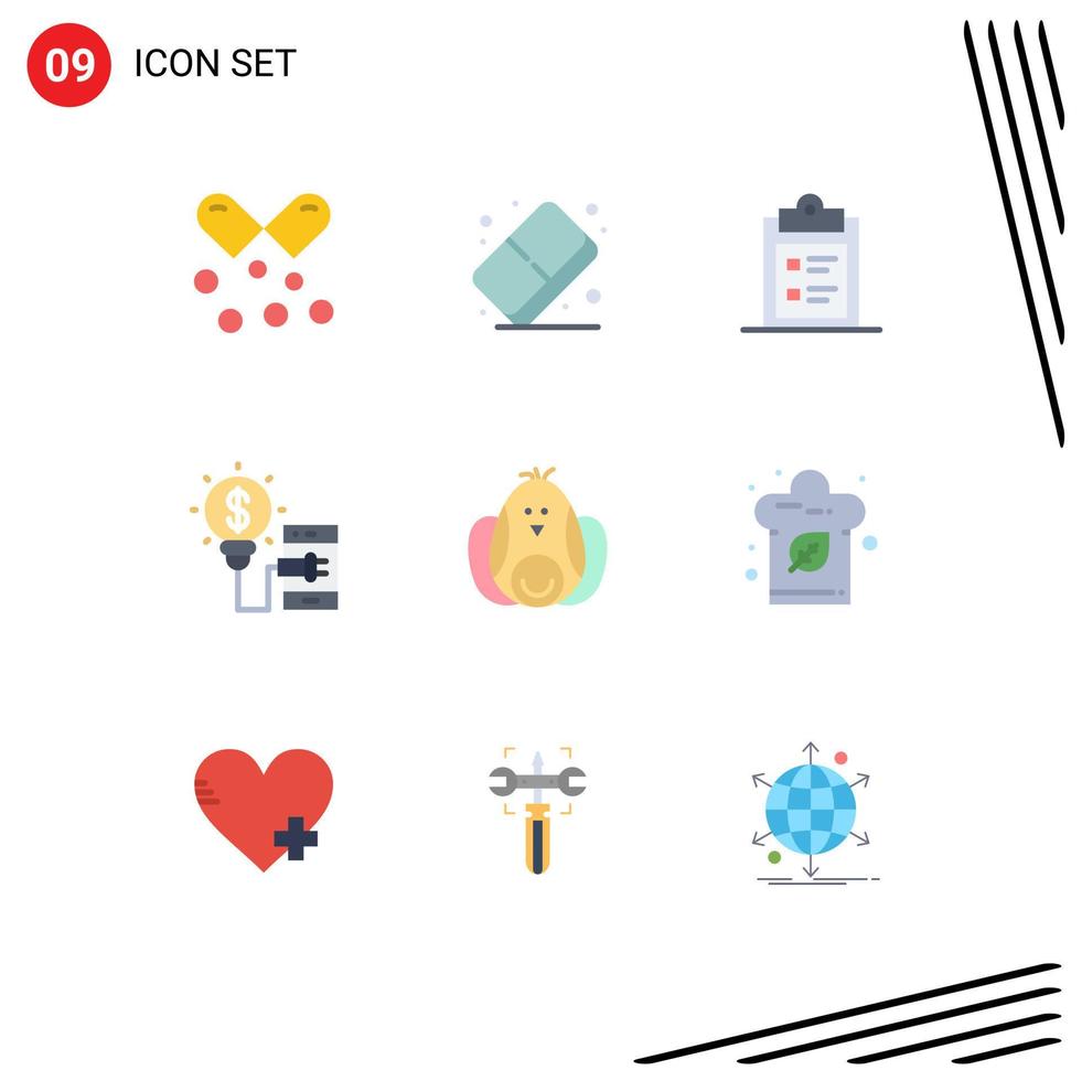 användare gränssnitt packa av 9 grundläggande platt färger av kyckling smartphone måla aning text redigerbar vektor design element