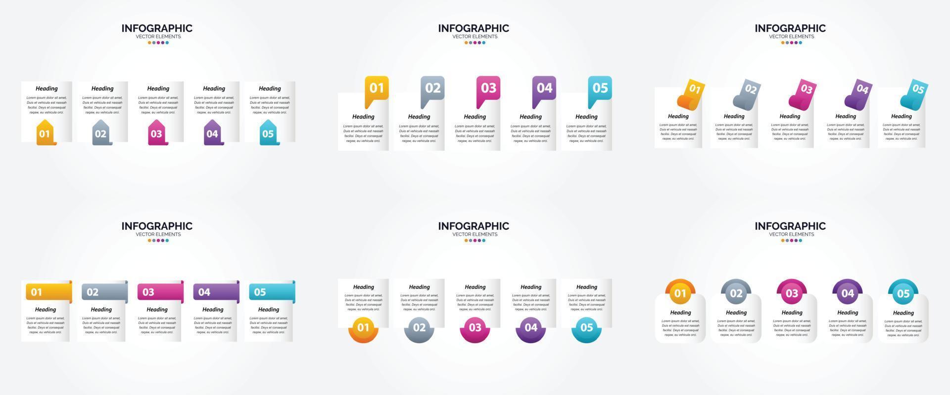 flaches Designset der Vektorillustrations-Infografiken für Werbebroschürenflieger und -zeitschrift vektor