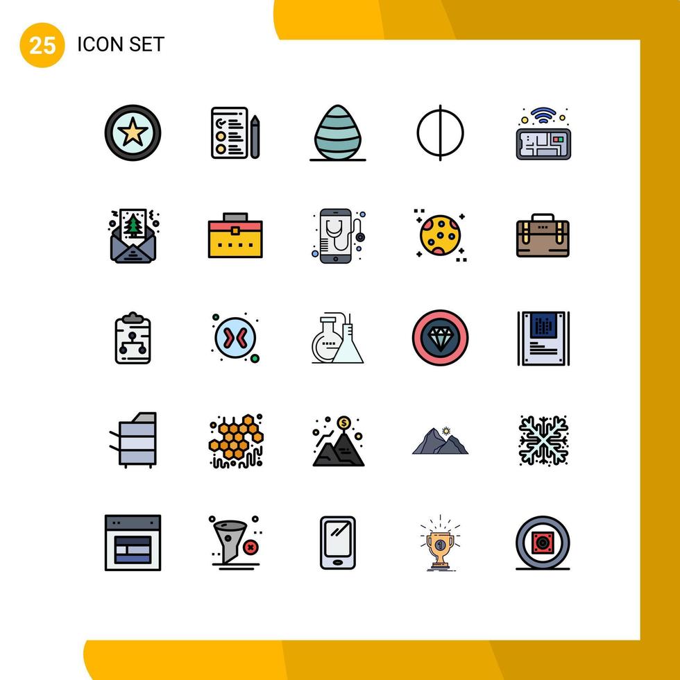 Stock Vector Icon Pack mit 25 Zeilenzeichen und Symbolen für Grußkarten, Frühlingstelefonkarte, editierbare Vektordesign-Elemente