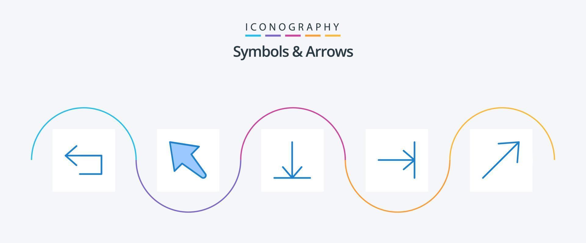 symboler och pilar blå 5 ikon packa Inklusive . ner. upp. pil vektor
