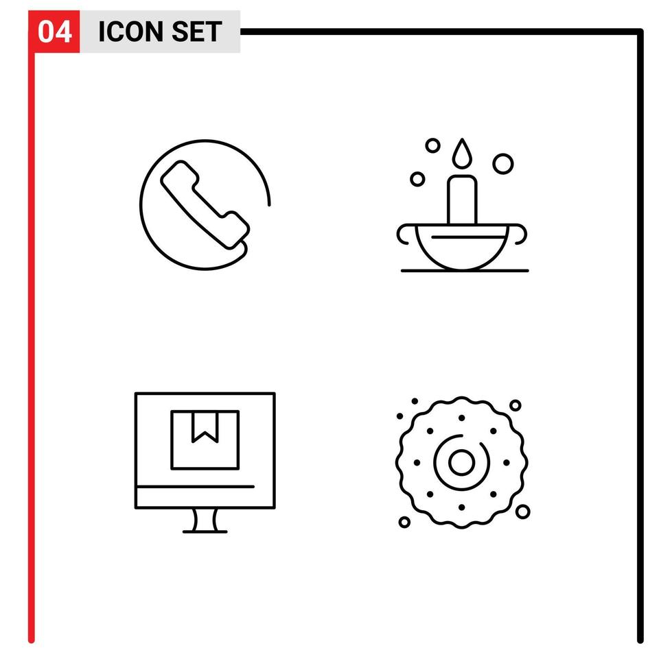 universell ikon symboler grupp av 4 modern fylld linje platt färger av svar leverans aladdin lampa uppkopplad redigerbar vektor design element
