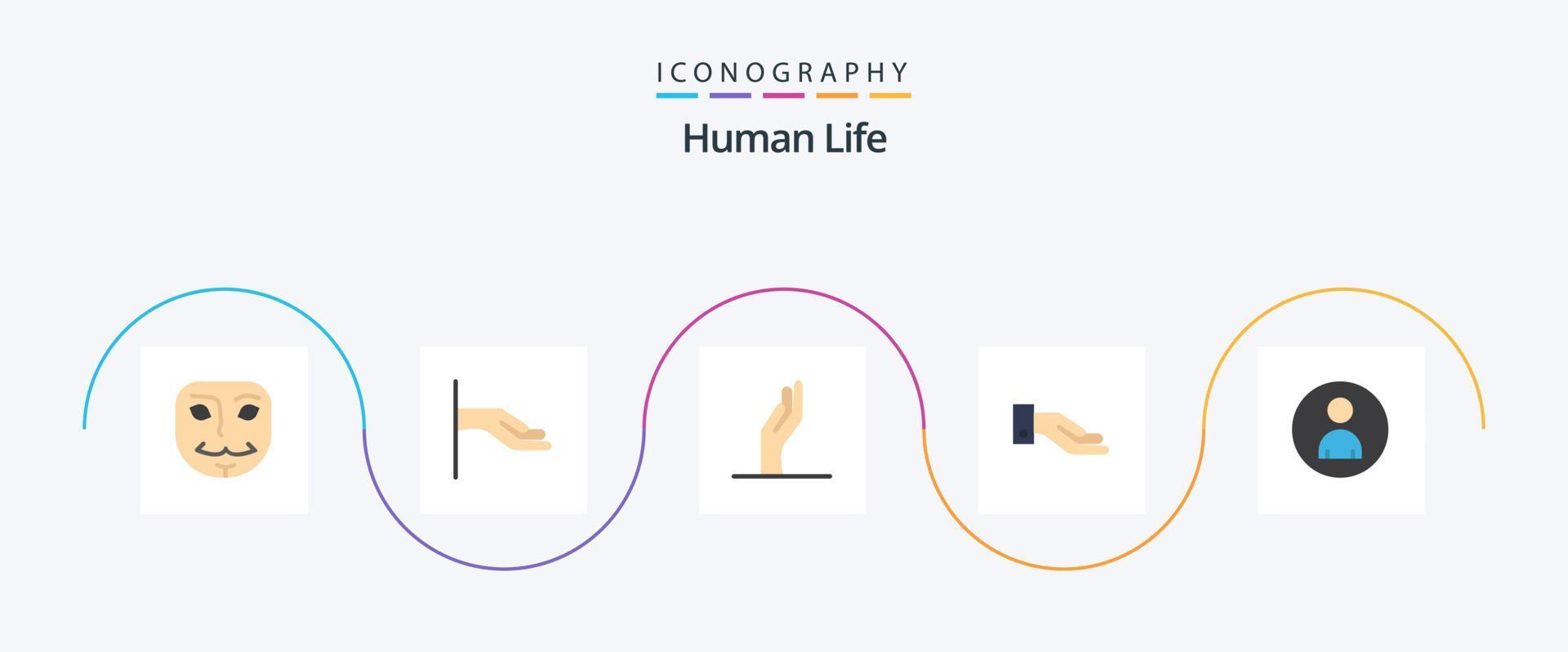 mänsklig platt 5 ikon packa Inklusive . människor. vektor