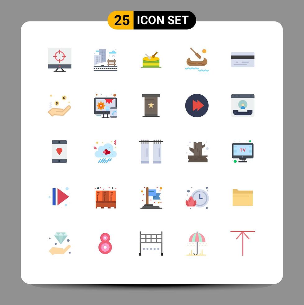 25 kreative Symbole moderne Zeichen und Symbole der Währung Geldtrommel Kreditkarte Kanada editierbare Vektordesign-Elemente vektor