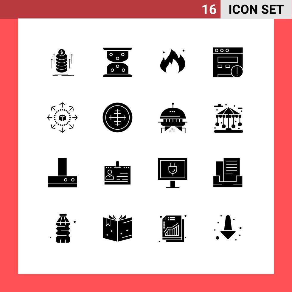 Stock Vector Icon Pack mit 16 Zeilen Zeichen und Symbolen für Shopping Store Eshop Industrie E-Commerce SEO editierbare Vektordesign-Elemente