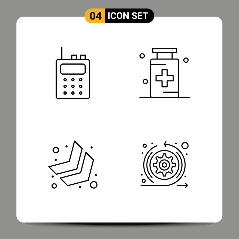 redigerbar vektor linje packa av 4 enkel fylld linje platt färger av kommunikation sparre anatomi sjukhus vig redigerbar vektor design element