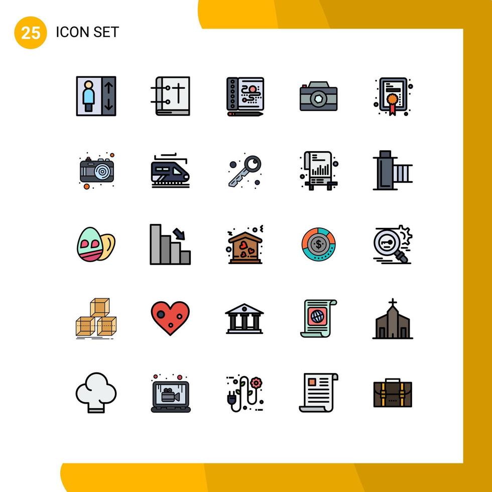 uppsättning av 25 modern ui ikoner symboler tecken för grad diplom kreativ Foto bild redigerbar vektor design element
