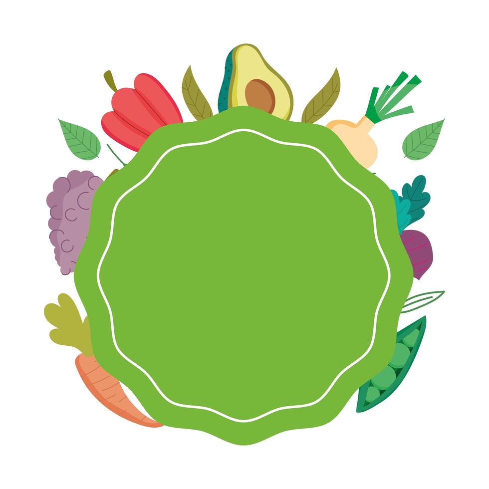 hälsosam mat färsk näring oraganisk etikettmall isolerad ikon design vektor