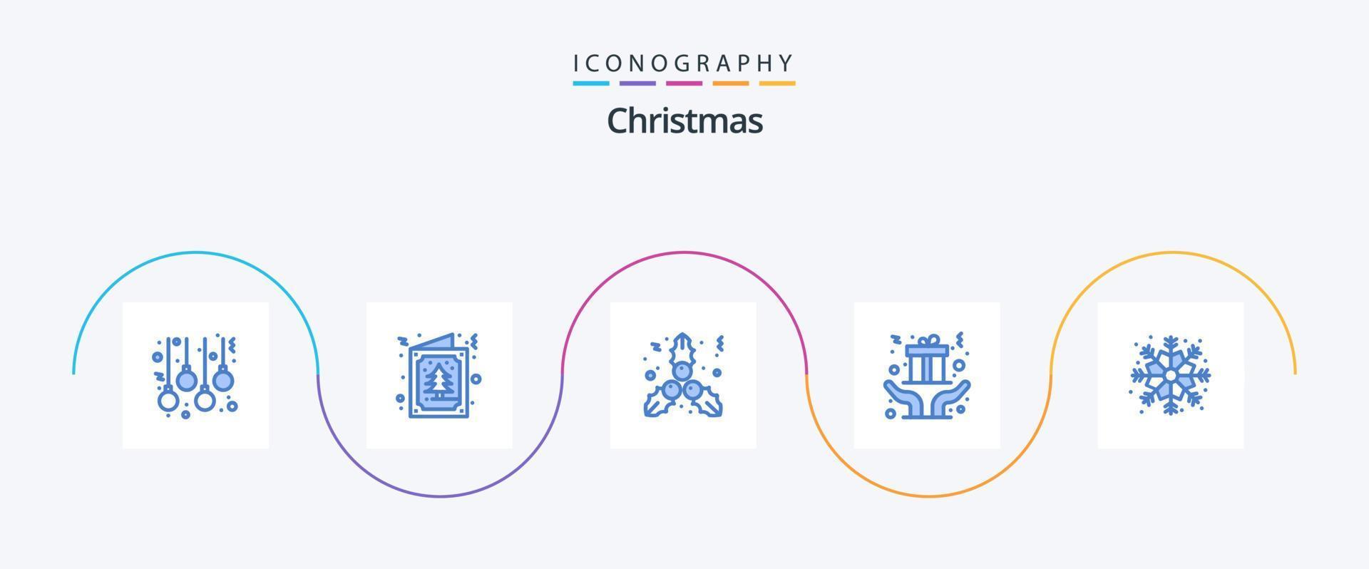 jul blå 5 ikon packa Inklusive vinter. jul. jul. närvarande. jul vektor