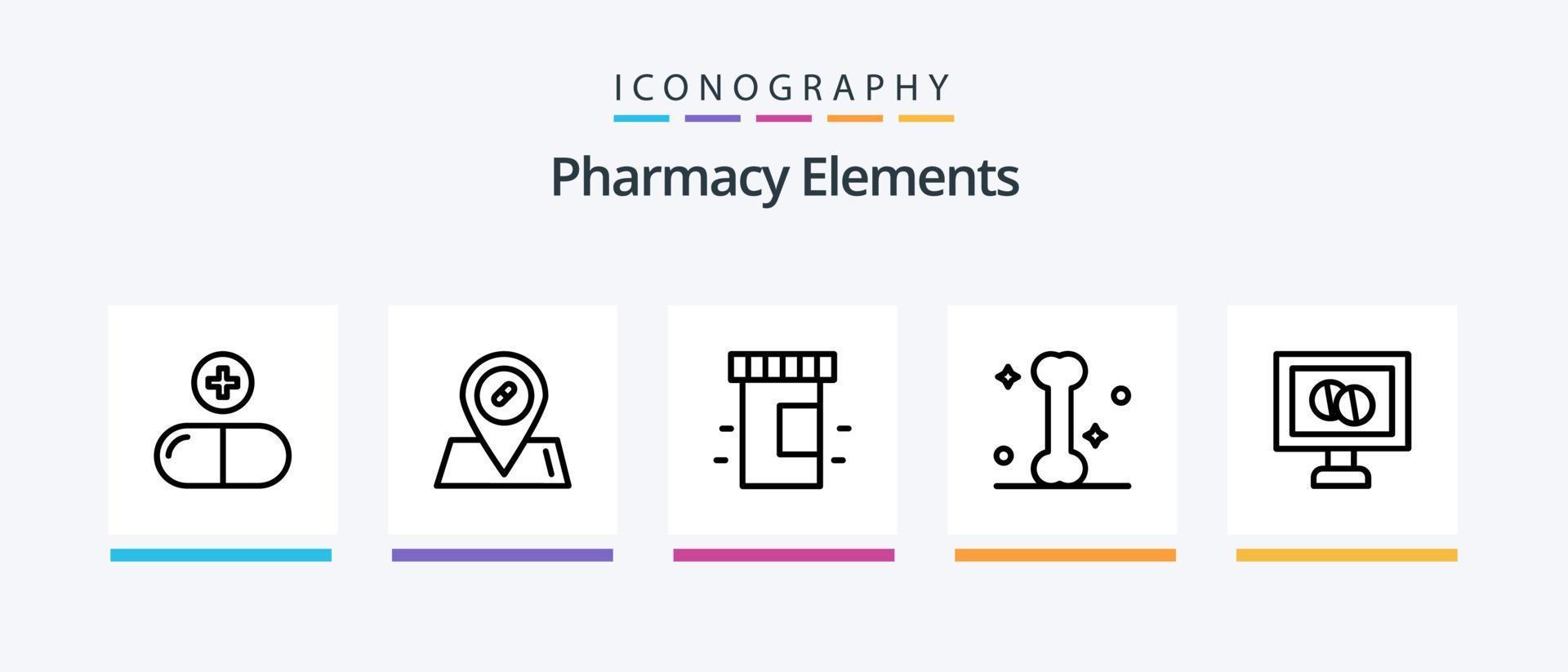 Symbolpaket für Apothekenelemente, Linie 5, einschließlich Medizin. Arzt. medizinisch. Kondom. Medizin. kreatives Symboldesign vektor