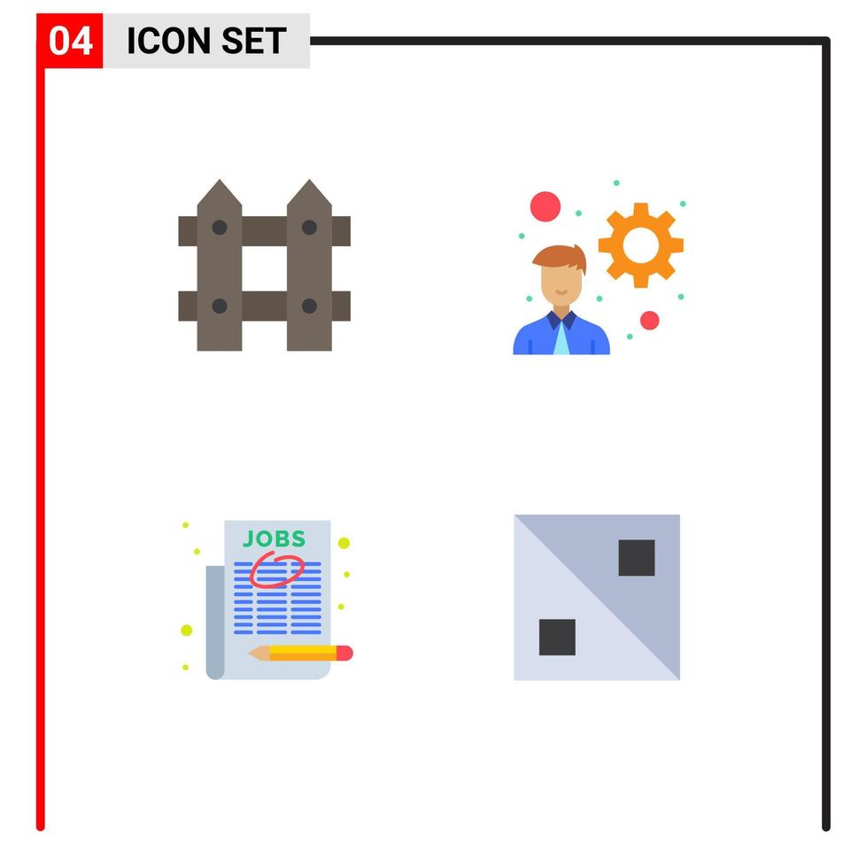 4 användare gränssnitt platt ikon packa av modern tecken och symboler av blomma Nyheter papper natur börja korsa redigerbar vektor design element